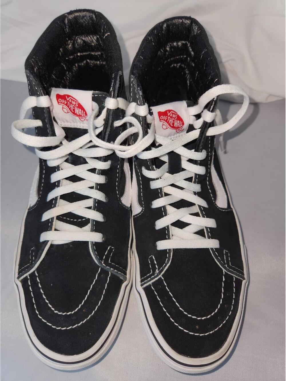 Vans Sk8-Hi Black and White High Top Sneakers Size 6